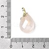 Natural Rose Quartz Faceted Teardrop Pendants KK-D021-03D-G-3