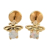 304 Stainless Steel Synthetic Opal Stud Earrings EJEW-B143-01G-02-4