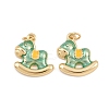 Brass Enamel Pendants KK-B157-25G-1