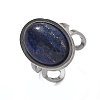 Oval Natural Gemstone Finger Rings RJEW-M062-02P-18-3