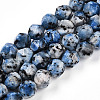 Dyed Natural Sesame Jasper Beads Strands G-T139-8mm-47I-4