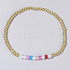 Colorful Mixed Brass Random Color Synthetic Gemstone Bead Copper Bracelet Women's Fashion Jewelry Wholesale RJ2833-8-1