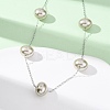Acrylic Imitation Pearl Oval 304 Stainless Steel Link Chain Necklaces for Women NJEW-F354-02P-1