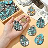 30pPcs 6 Colors Printed Cross Wood Big Pendants WOOD-YW0001-43-4
