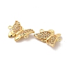 Brass Micro Pave Cubic Zirconia Connector Charms KK-H441-57G-3