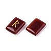 25Pcs Rectangle Natural Carnelian Rune Stones with Elder Futhark Alphabet Engraved G-T142-34-3