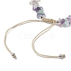 Natural Fluorite Chip Nylon Braided Beaded Bracelet Making AJEW-JB01296-08-3