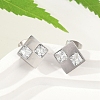 304 Stainless Steel Micro Pave Clear Cubic Zirconia Stud Earrings EJEW-Z089-25P-2