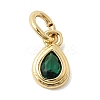 Brass Cubic Zirconia Charms KK-G554-02E-06-1