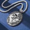 Tibetan Style Zinc Alloy Viking Pendant Necklaces NJEW-Z062-01AS-02-2