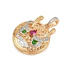 Brass Micro Pave Cubic Zirconia Pendants KK-K351-53G-2