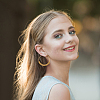 7 Pairs 7 Colors Glass Round Braided Beaded Hoop Earrings EJEW-AN0002-21-4