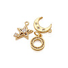 10Pcs 5 Style Brass Micro Pave Clear Cubic Zirconia Pendants ZIRC-BT0001-01G-3