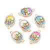 Alloy Crystal Rhinestone and ABS Imitation Pearl Connector Charms PALLOY-T092-07G-1