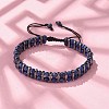 Natural Lapis Lazuli and Synthetic Hematite Adjustable Braided Bead Bracelets BJEW-H626-01-07-2