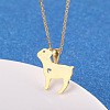 Cute Cartoon Animal 304 Stainless Steel Pendant Necklaces QV5065-19-1