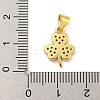 Rack Plating Brass Pave Cubic Zirconia Charms KK-G513-12G-3