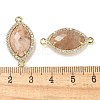 Natural Sunstone Faceted Horse Eye Connector Charms G-G181-07G-01-3