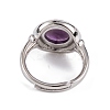 Natural Amethyst Round Adjustable Rings RJEW-K271-04P-08-4