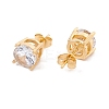 6 Pairs Cubic Zirconia Flat Round Stud Earrings EJEW-G291-05D-M-8