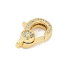 Brass Micro Pave Cubic Zirconia Lobster Claw Clasps KK-M311-28G-01-2