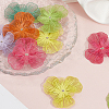 12Pcs 6 Colors Spray Printed 430 Stainless Steel Bead Caps STAS-BBC0008-26-6