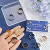10Pcs 10 Styles 304 Stainless Steel Open Cuff Ring Components STAS-SC0009-07-3