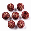 Painted Natural Wood Beads WOOD-T021-53A-08-1