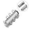 3-Strands 6-Holes Tube Brass Magnetic Slide Lock Clasps KK-D473-P-NF-1