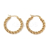 PVD Vacuum Plating 201 Stainless Steel Twist Hoop Earrings LS-EJEW-I309-55B-G-1