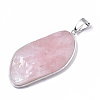 Natural Rose Quartz Pendants G-R461-17E-3