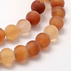 Frosted Natural Red Agate Beads Strands X-G-F372-6mm-3