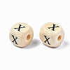 Natural Maple Wood Printed Beads WOOD-Q030-36-3