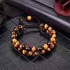Natural Tiger Eye Braided Bead Bracelet BJEW-SW00001-11-3