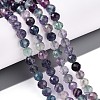 Natural Rainbow Fluorite Beads Strands G-S345-6mm-29-2