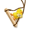 Cute Plastic Swinging Guitar Duck Pendant Decorations HJEW-A009-01C-2