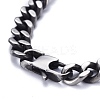 Religion 304 Stainless Steel Cuban Link Chain Bracelets BJEW-P263-H01-AS-2