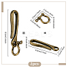 2Pcs Alloy Shackle Clasps with S Hook Clasps FIND-PH0026-11A-AB-4