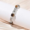 Natural Tiger Eye Link Chain Bracelets for Women BJEW-Z148-06P-03-5