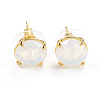Natural & Synthetic Gemstone Stud Earrings EJEW-L196-05-2
