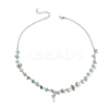 Natural Green Aventurine Chip Beads Necklaces for Women NJEW-JN04804-5