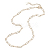 4MM Brass Textured Paperclip Chain Necklaces NJEW-JN05655-3