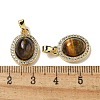 Natural Tiger Eye Pendants KK-R210-24G-3