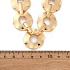 Iron & Alloy Flat Round Link Chain Necklaces for Women NJEW-U046-04G-3