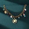 304 Stainless Steel Colorful Enamel Elephant and Fish Pendant Necklaces for Women NJEW-F346-04G-1