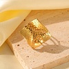 Adjustable 304 Stainless Steel Cuff Rings for Women LS-RJEW-B135-06G-1