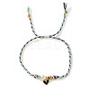 Handmade Heart Brass Enamel Charm Bracelets OI2276-6-1
