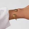 304 Stainless Steel Cuff Bangles for Women BJEW-Z157-01G-03-1