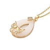 Brass Micro Pave Cubic Zirconia Pendant Necklaces NJEW-E106-09KCG-04-1
