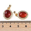Natural Carnelian(Dyed & Heated) Oval Pendants KK-P283-41G-3